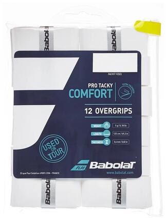Grip tape PRO TACKY COMFORT Overgrips - set van 12 wit
