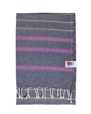 FOUTA G GOLD + SCHWARZ + FUCHSIA