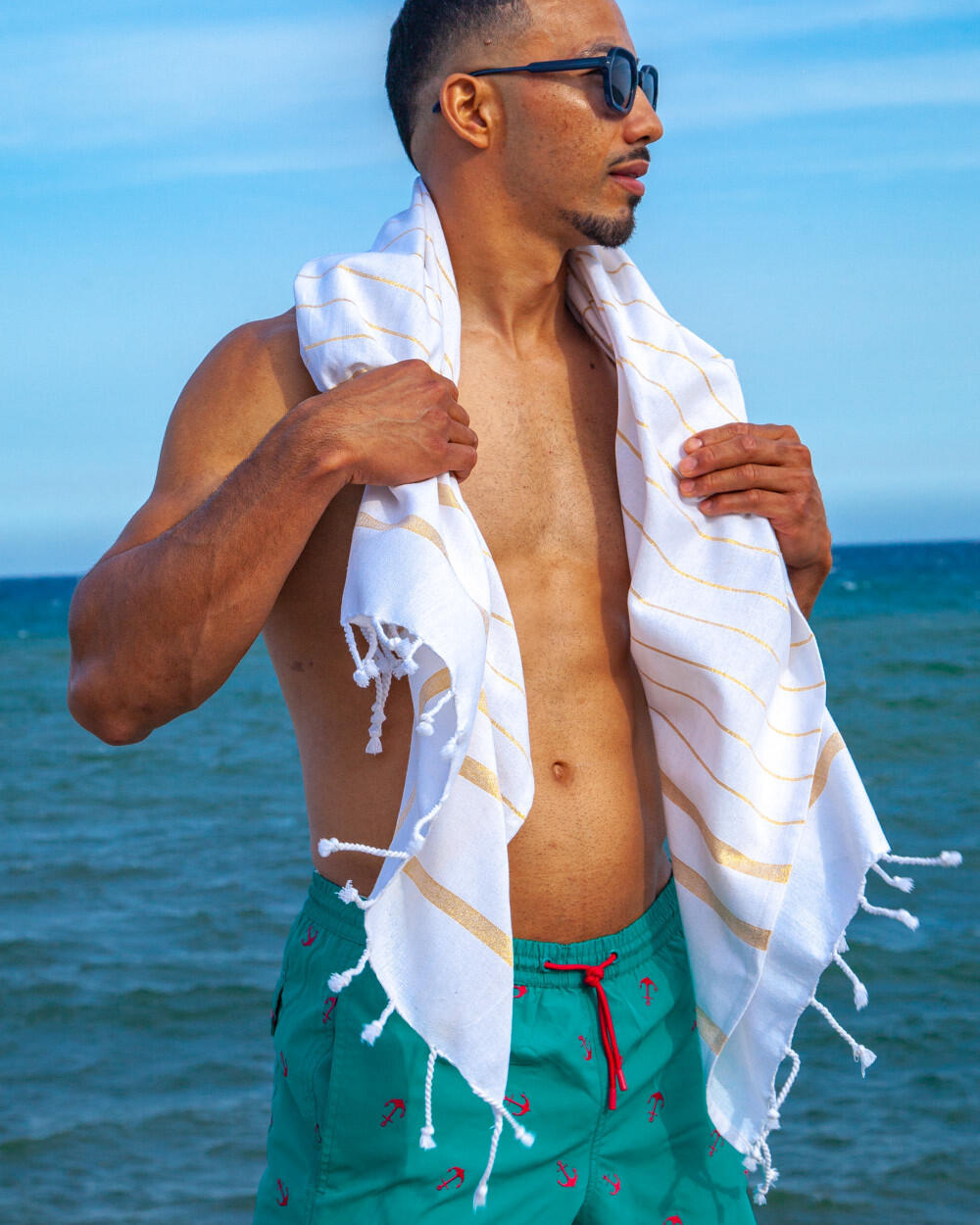 FOUTA G ORO + BLANCO 4/5
