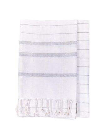 FOUTA G ARGENT + BLANC