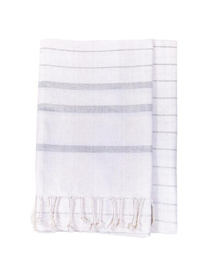 FOUTA G ARGENT + BLANC