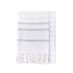 FOUTA G ARGENT + BLANC