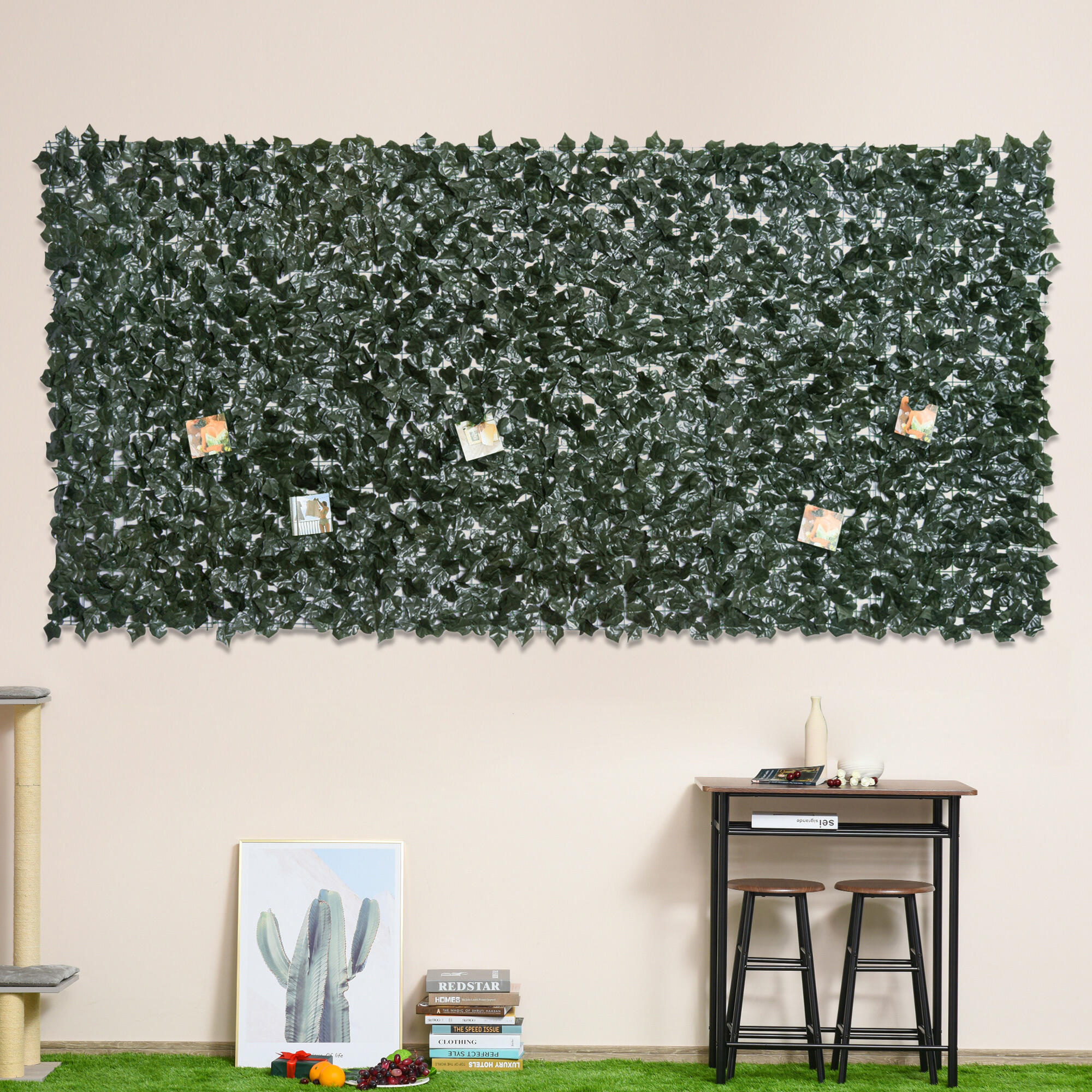 Rolo de Vedação Artificial Outsunny 300x150cm Verde 2/7