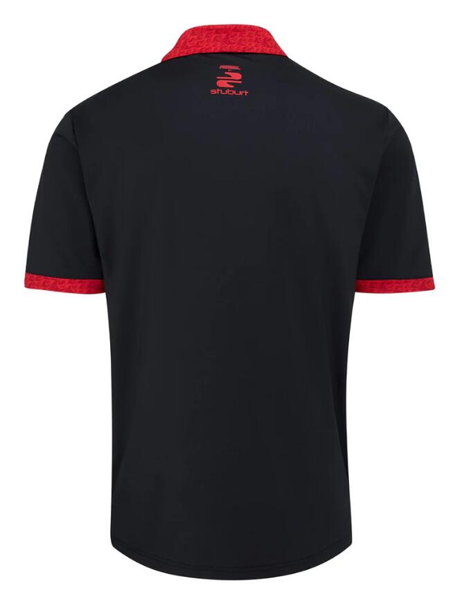 Fireballs by Stuburt Sevilla LIV Golf Herren Golf Polo Shirt, schwarz/rot 2/2