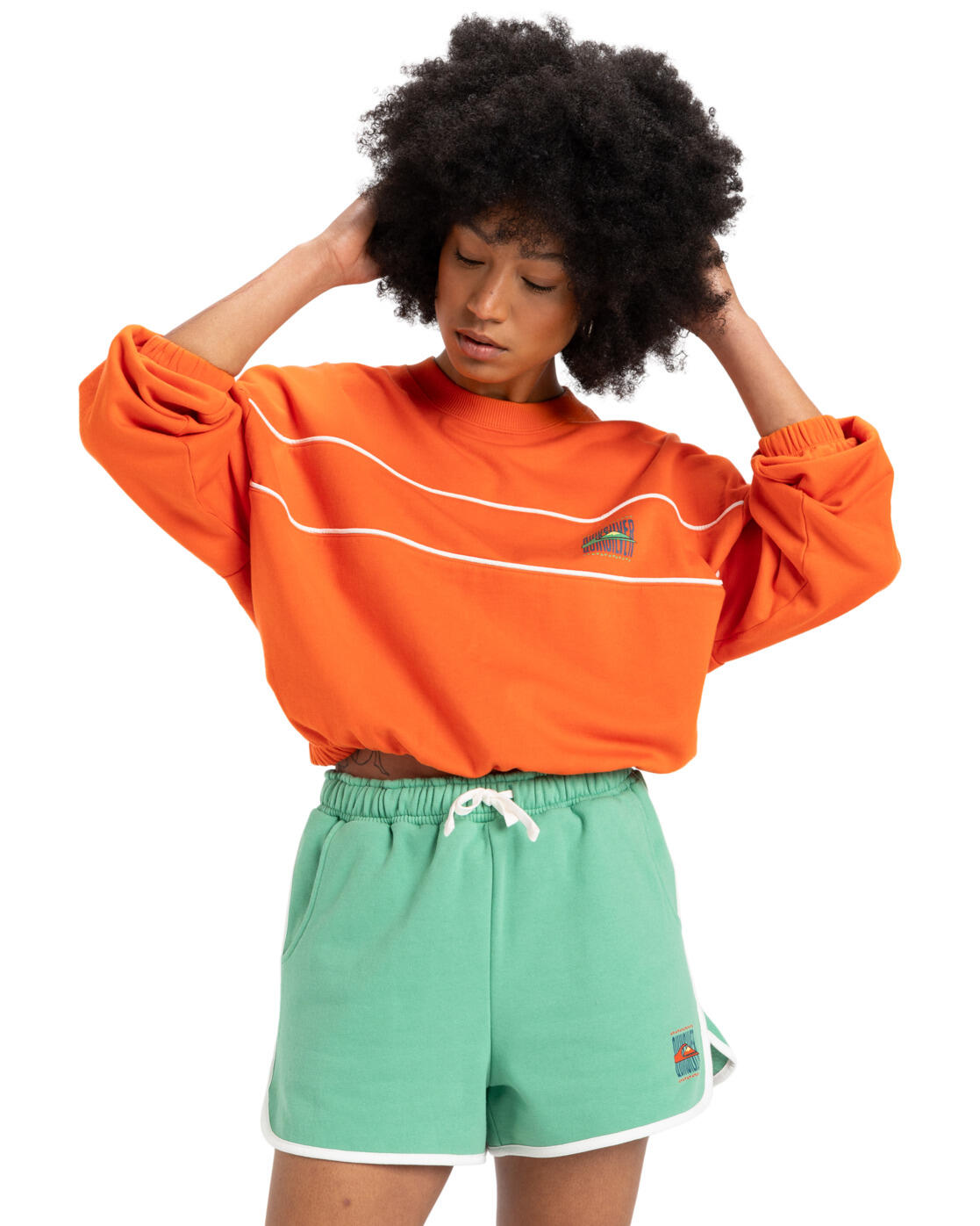 QUIKSILVER Short met Elastische Taille SCALLOP Grün Dames
