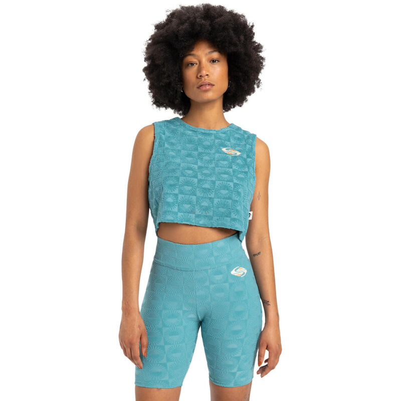 Szorty z elastyczną talią dla Kobiety TROPIC DAY CYCLIST Niebieski