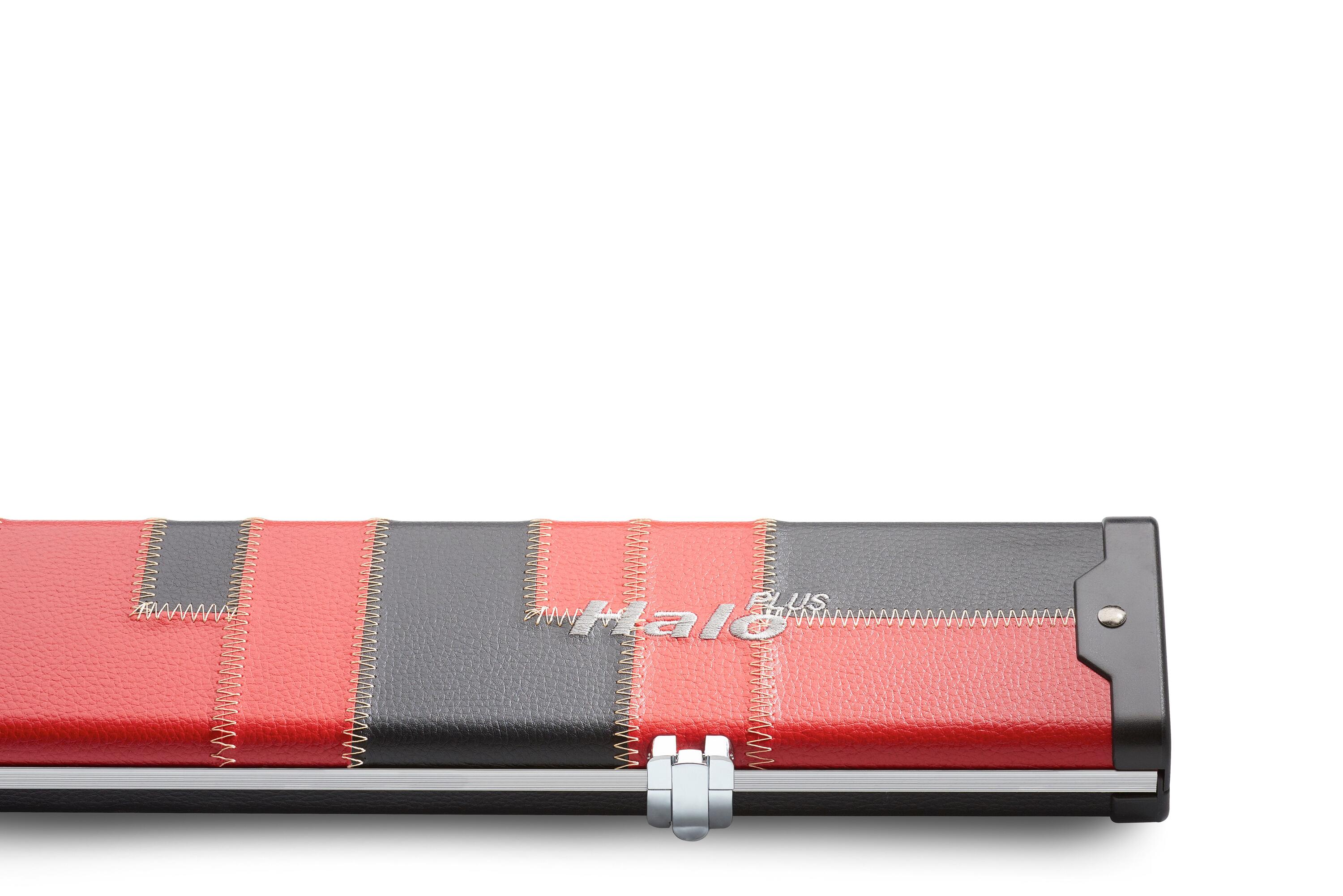 PERADON HALO 3/4 WIDE BLACK &amp; RED PATCHWORK EXTRA WIDE SNOOKER/POOL CASE 2/4