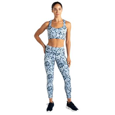 Dames influential ii slangenprint legging (blauw)