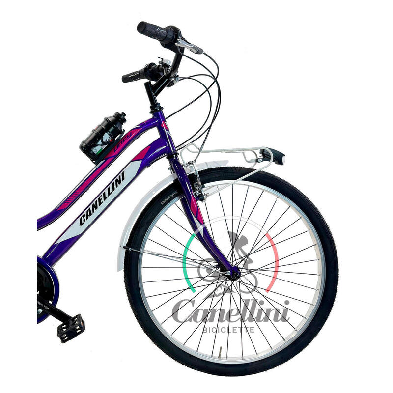 Vélo de fille VTT Canellini LINCY 26" - Violet/Fuchsia