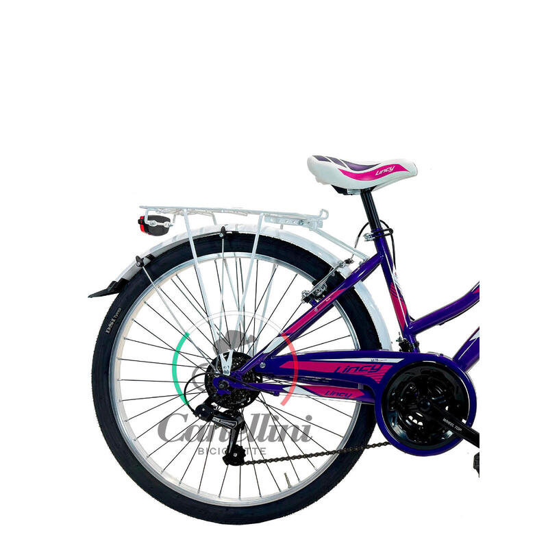 Vélo de fille VTT Canellini LINCY 26" - Violet/Fuchsia