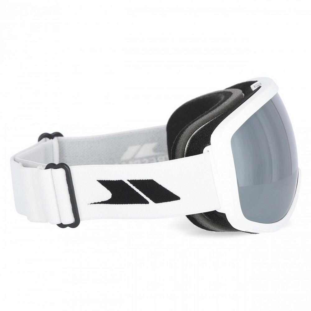 Skibrille Hawkeye mit dualsphärischen Gläsern Damen und Herren Mattes Weiß 3/4