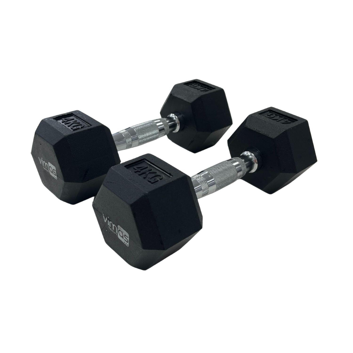 VIMAS SPORT Set 2 Ud. Mancuerna Hexagonal  Goma  4 Kg