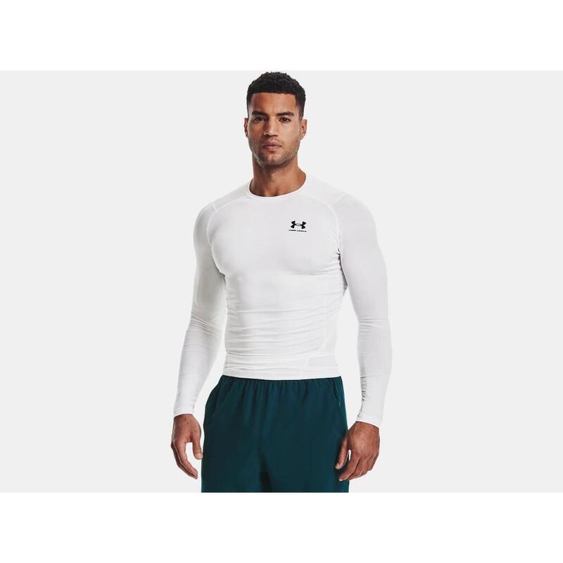 Bluza barbati Under Armour Heatgear Long Sleeve, Alb