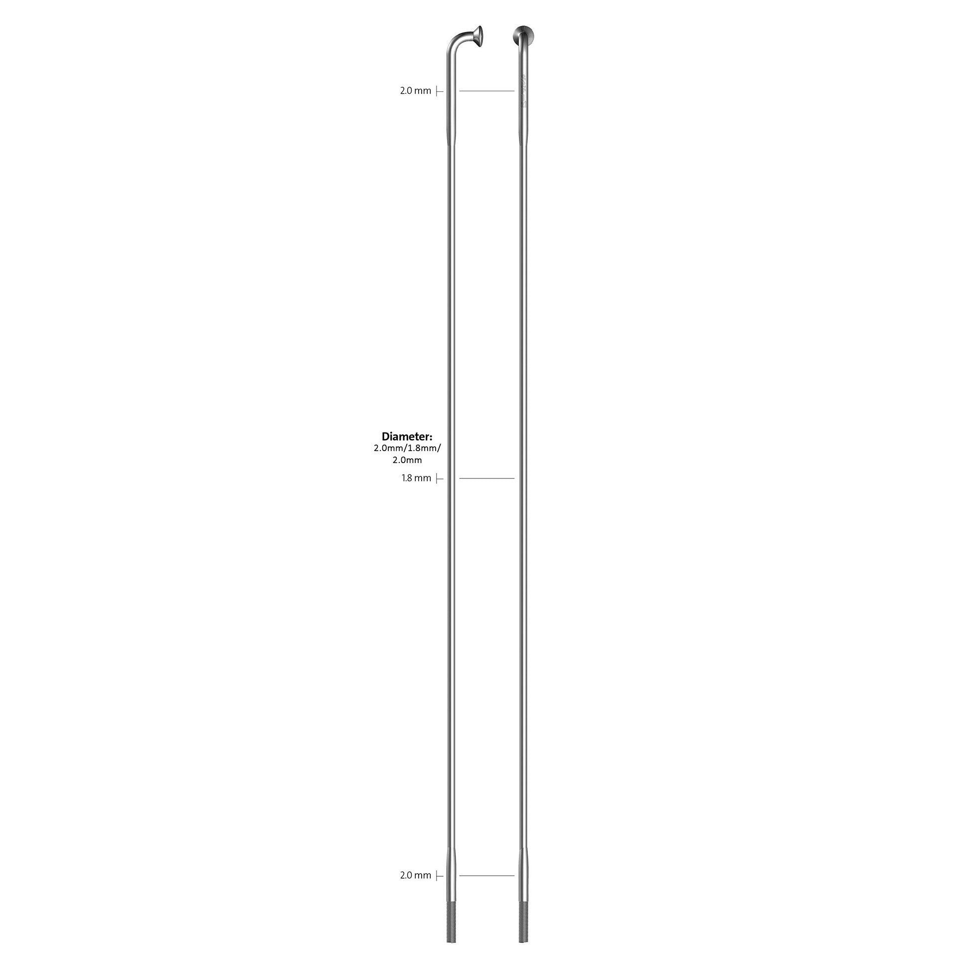 SAPIM Sapim Spaak 14-296L Race RVS zonder Nippel - 100 Stuks