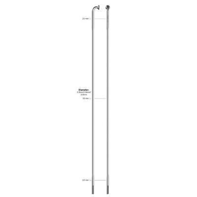 Sapim Speiche 14-254L Edelstahl ohne Nippel (100 Stück).