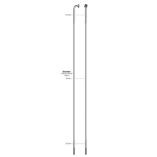 Sapim Speiche 14-254L Edelstahl ohne Nippel (100 Stück).