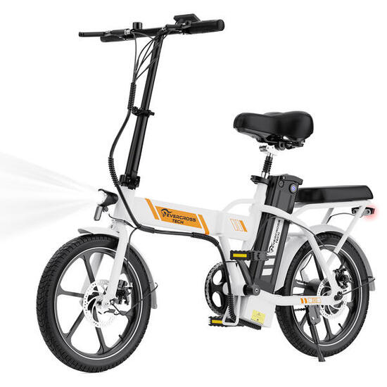 Vélo Électrique Pliable 250W Compact et Léger – EVERCROSS EK5 Blanc