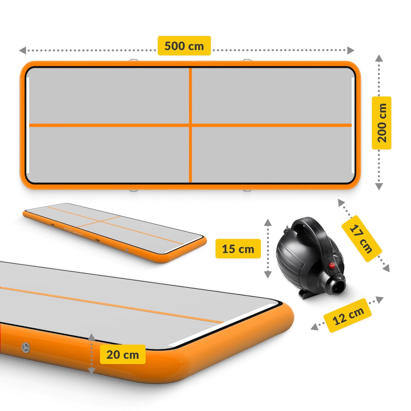 Ścieżka akrobatyczna 4FIZJO Air Mat 5x2x0,2m 2/7
