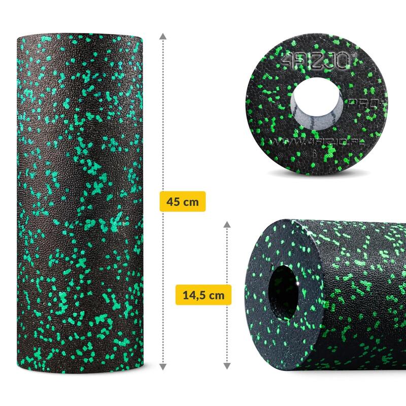 Roller do masażu piankowy uniwersalny 4FIZJO zielony EPP 45 cm