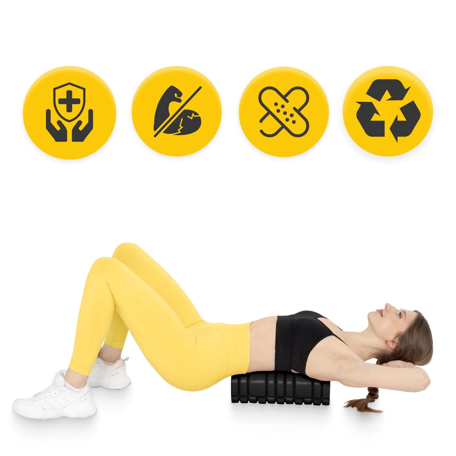 Foam roller EVA rilievi 33 cm trigger point schiena e gambe 4FIZJO 3/7