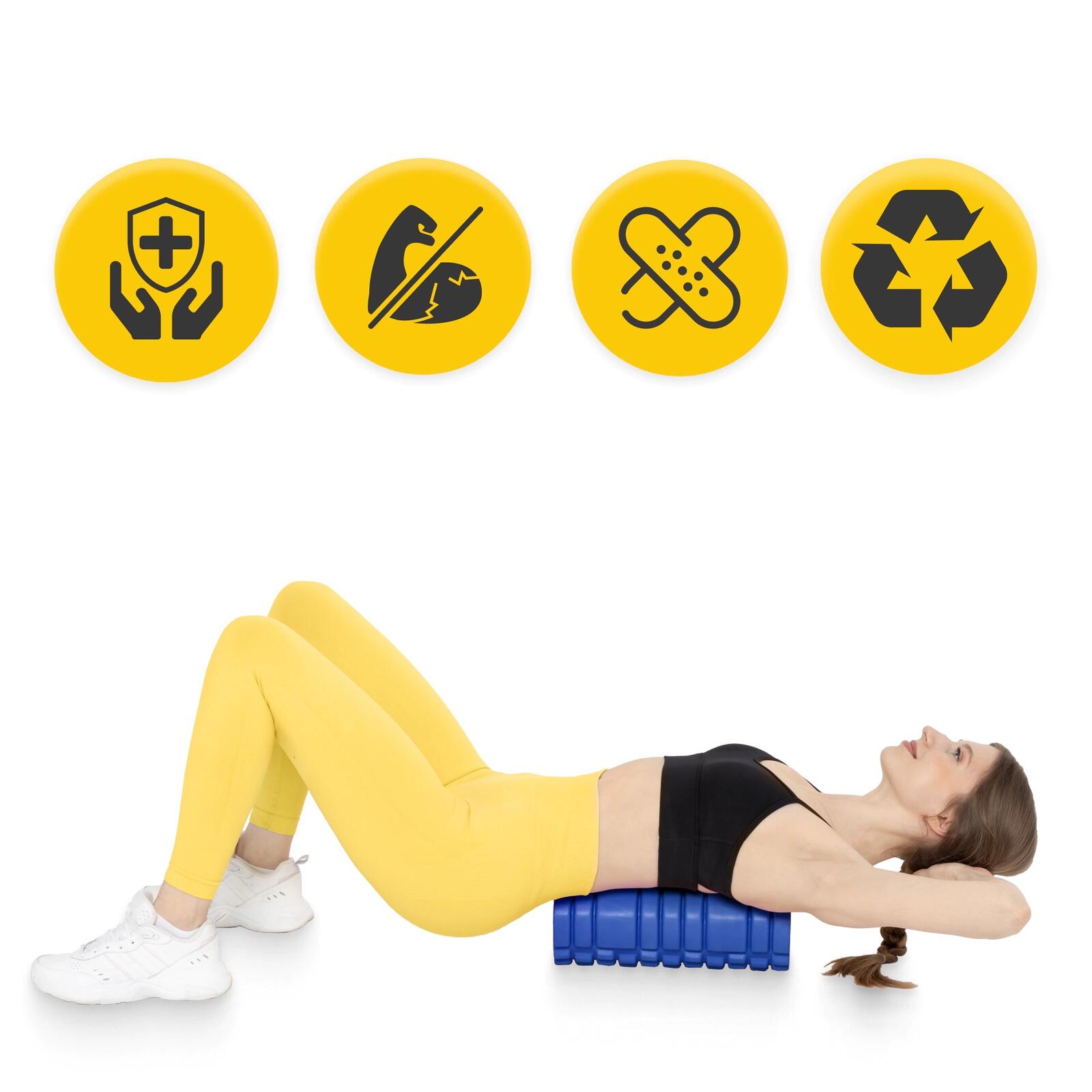 Foam roller EVA rilievi 33 cm trigger point schiena e gambe 4FIZJO 3/7