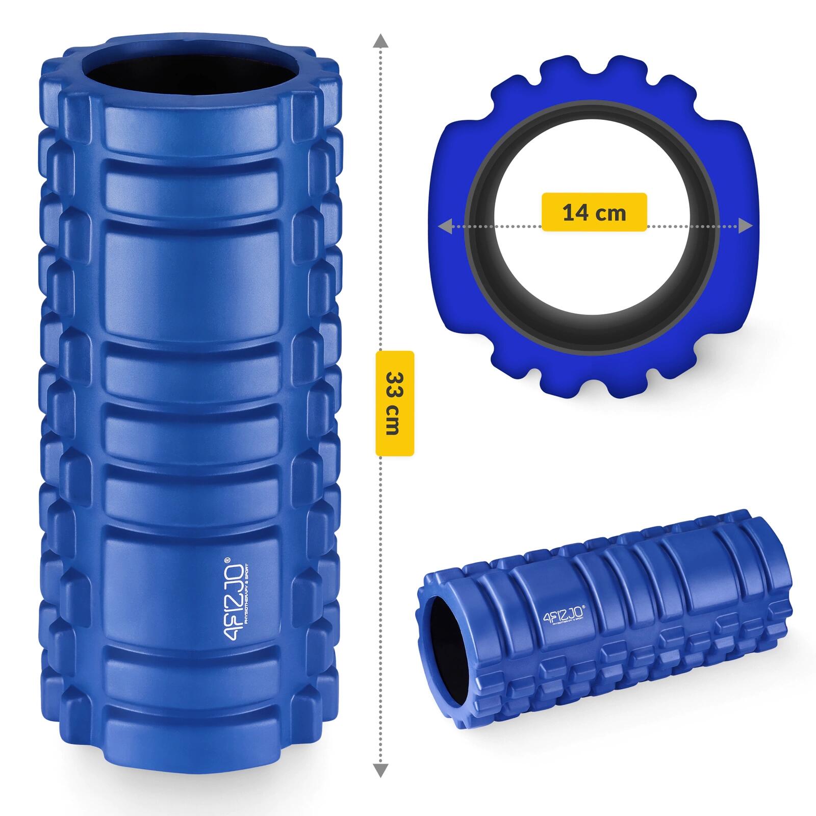 Foam roller EVA rilievi 33 cm trigger point schiena e gambe 4FIZJO 4/7