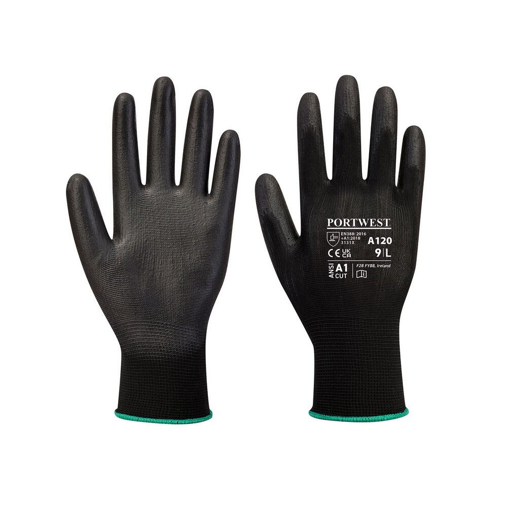 Unisex Adult PU Palm Gloves (Black) 3/3