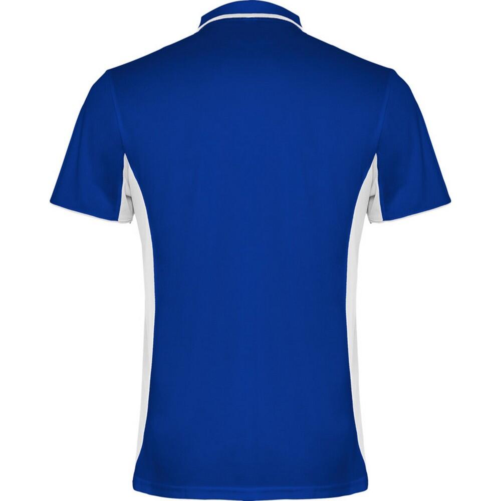 Montmelo Sportpoloshirt met korte mouwen voor volwassenen (Koningsblauw/Wit) 2/4