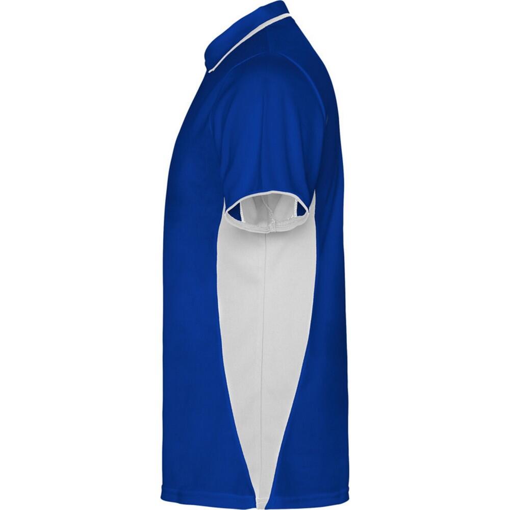 Montmelo Sportpoloshirt met korte mouwen voor volwassenen (Koningsblauw/Wit) 4/4