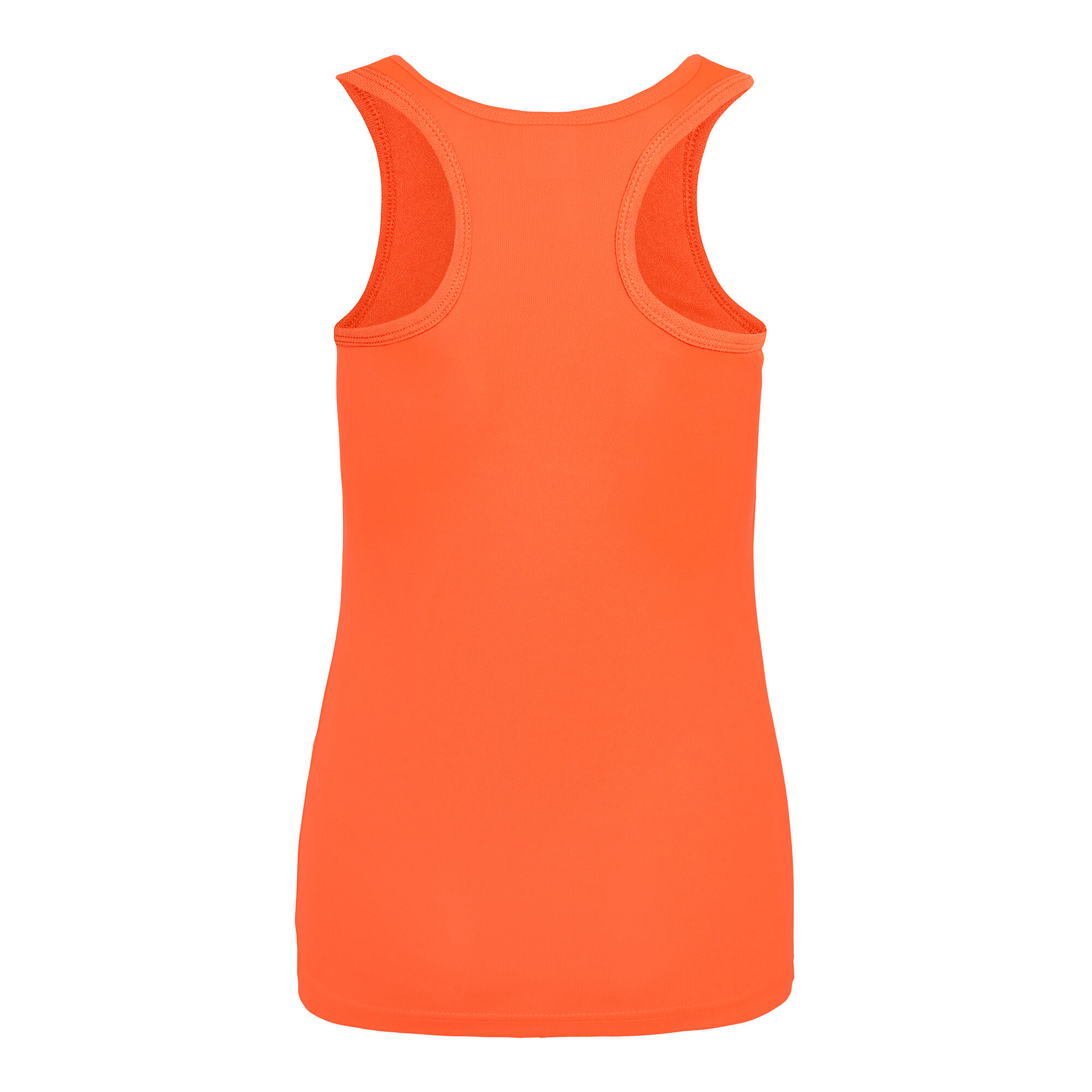 Just Cool Girlie Fit Sports Ladies Vest / Tank Top (Electric Orange) 2/3