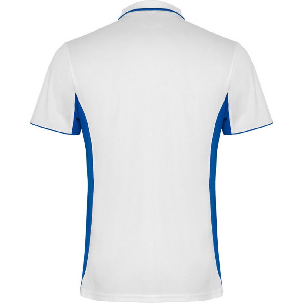 Montmelo Sportpoloshirt met korte mouwen voor volwassenen (Wit/royaal blauw) 2/3