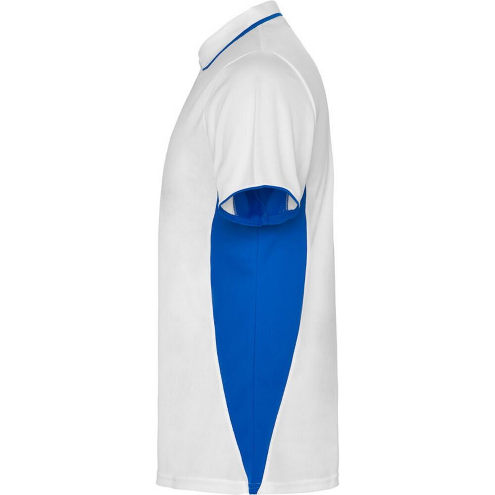 Montmelo Sportpoloshirt met korte mouwen voor volwassenen (Wit/royaal blauw) 3/3