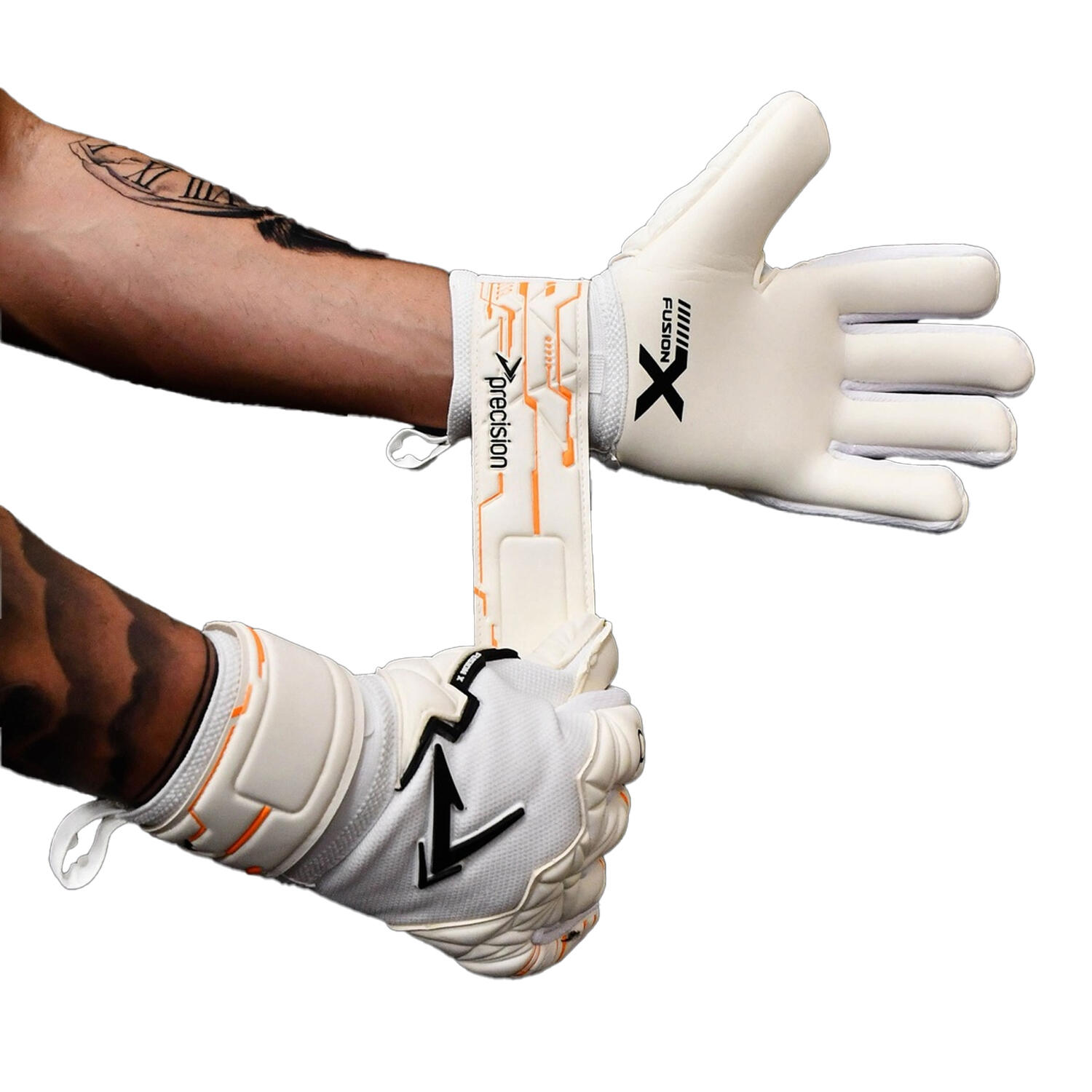 Gants De Gardien De But FUSION NEGATIVE Adulte (Blanc / Orange Fluo / Noir) 2/4