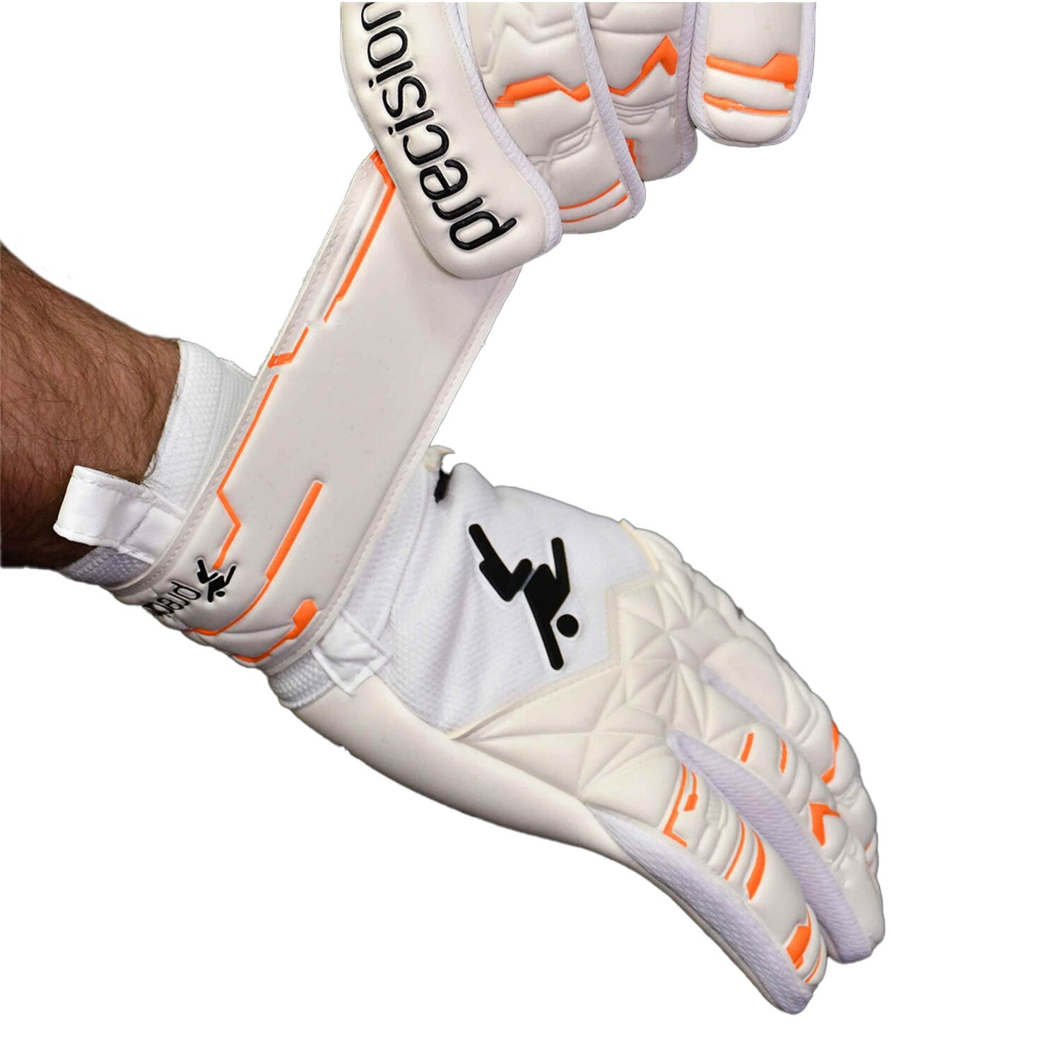 Gants De Gardien De But FUSION PRO NEGATIVE CONTACT Enfant (Blanc / Orange Fluo 2/2