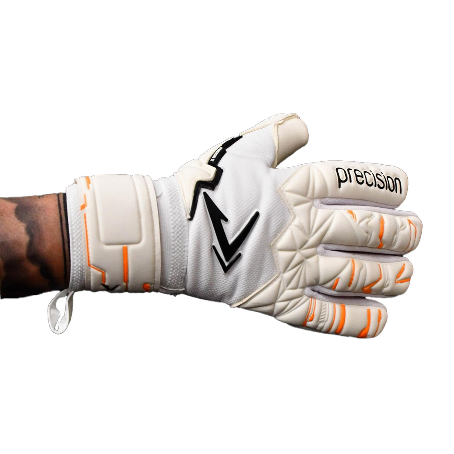 Gants De Gardien De But FUSION NEGATIVE Adulte (Blanc / Orange Fluo / Noir) 3/4