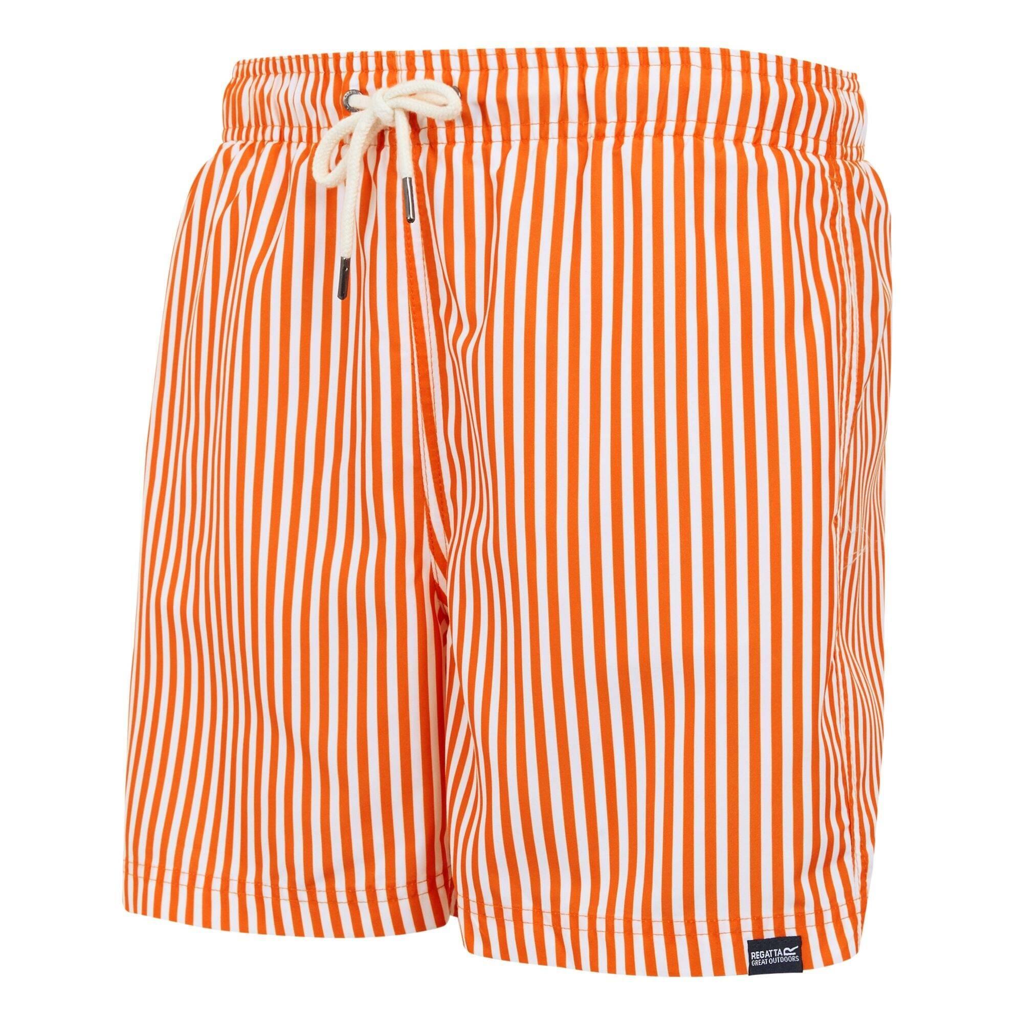 Costume Da Bagno A Pantaloncino Strisce Uomo Regatta Loras Celosia Arancione 3/4