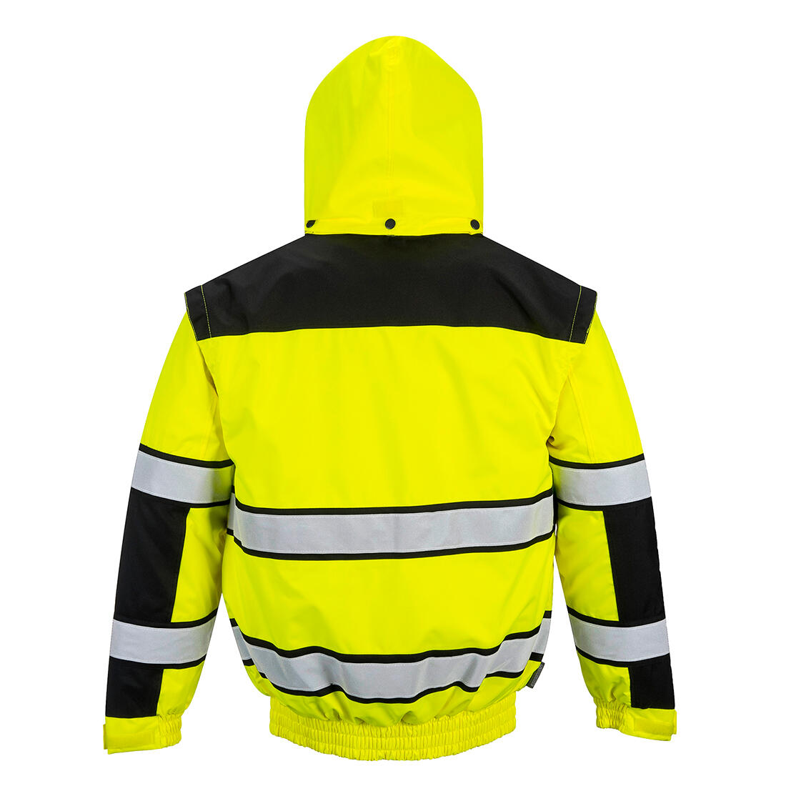 Mens Classic 3 In 1 HiVis Winter Bomber Jacket (Yellow/Black) 2/2