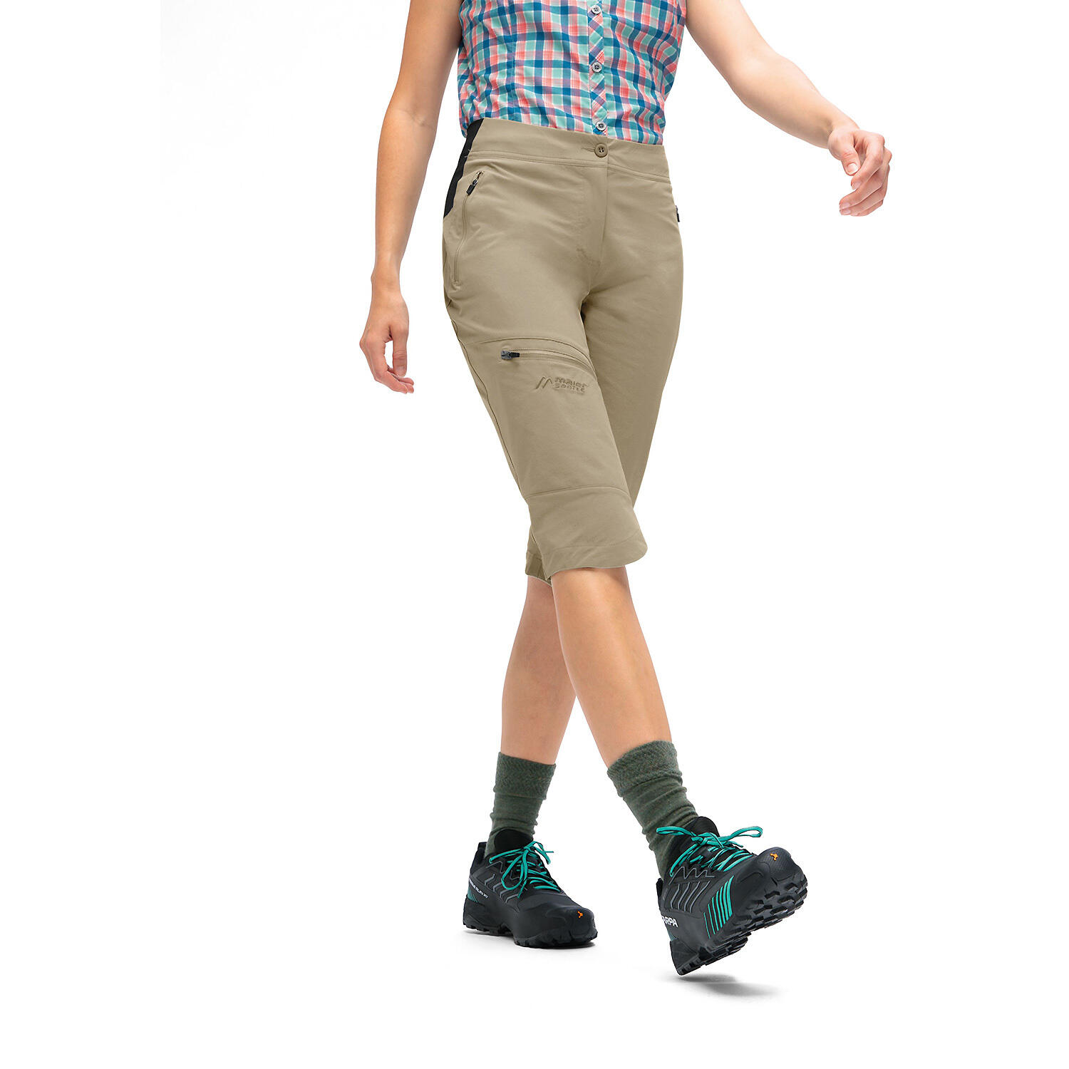 Pantalon de randonnée slim femme Maier Sports Capri Vario 3/5