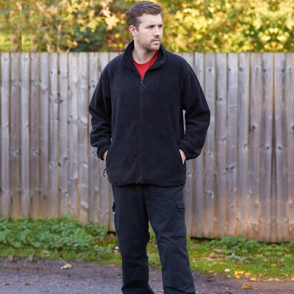 Mens Argyll Heavy Fleece AntiPill Jacket (F400) (Black) 2/4