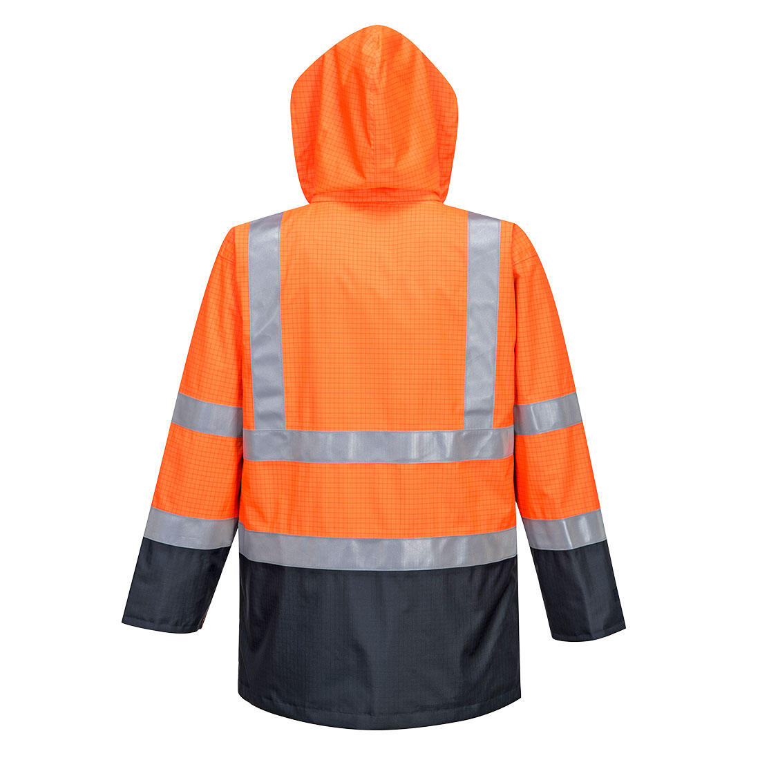 Mens Bizflame Rain HiVis Safety Jacket (Orange/Navy) 2/2
