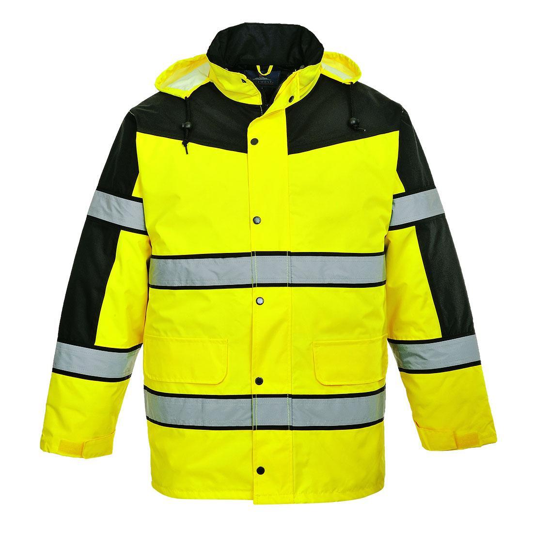 PORTWEST Mens Classic Contrast HiVis Winter Jacket (Yellow)