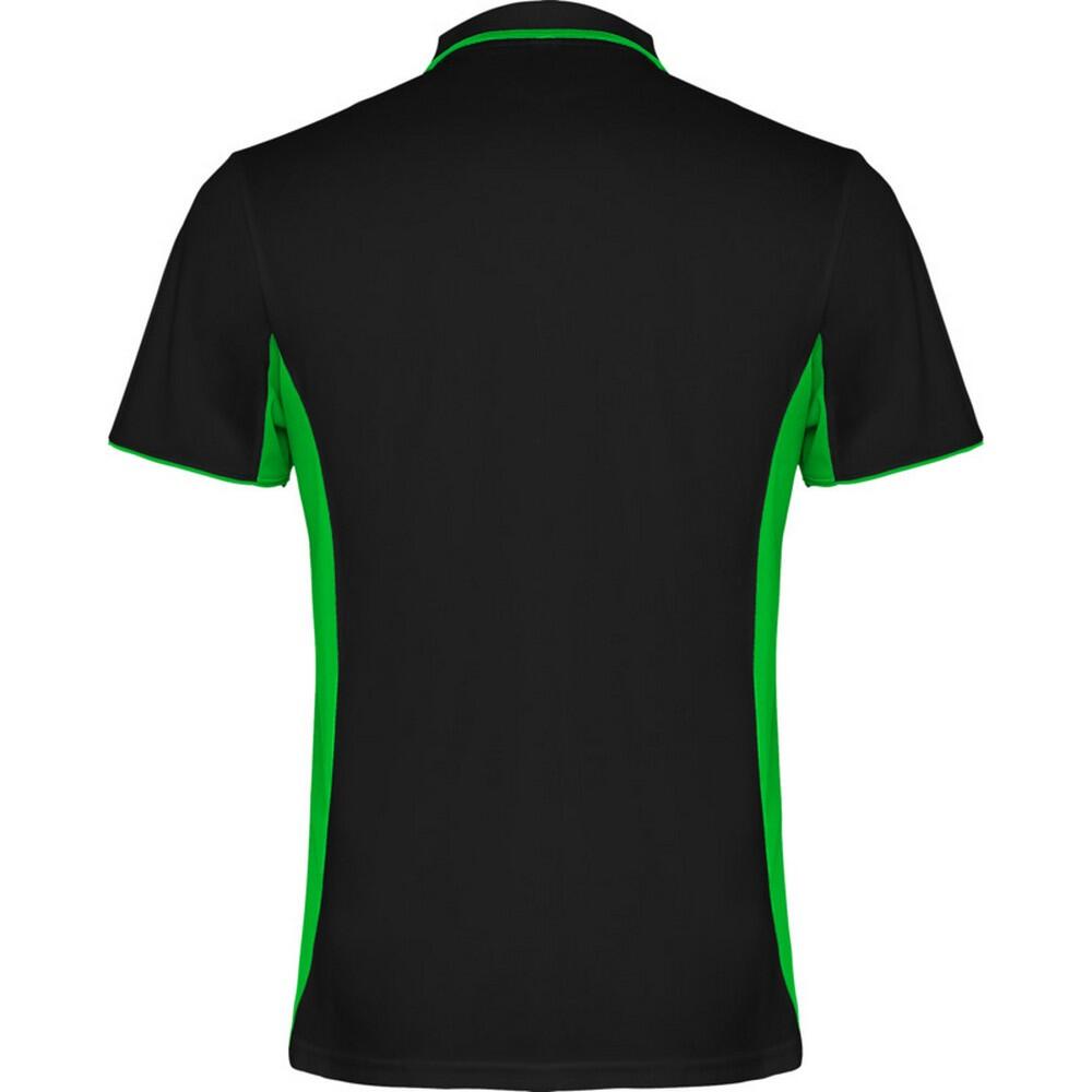 Montmelo Sportpoloshirt met korte mouwen voor volwassenen (Zwart/Kalk) 2/4