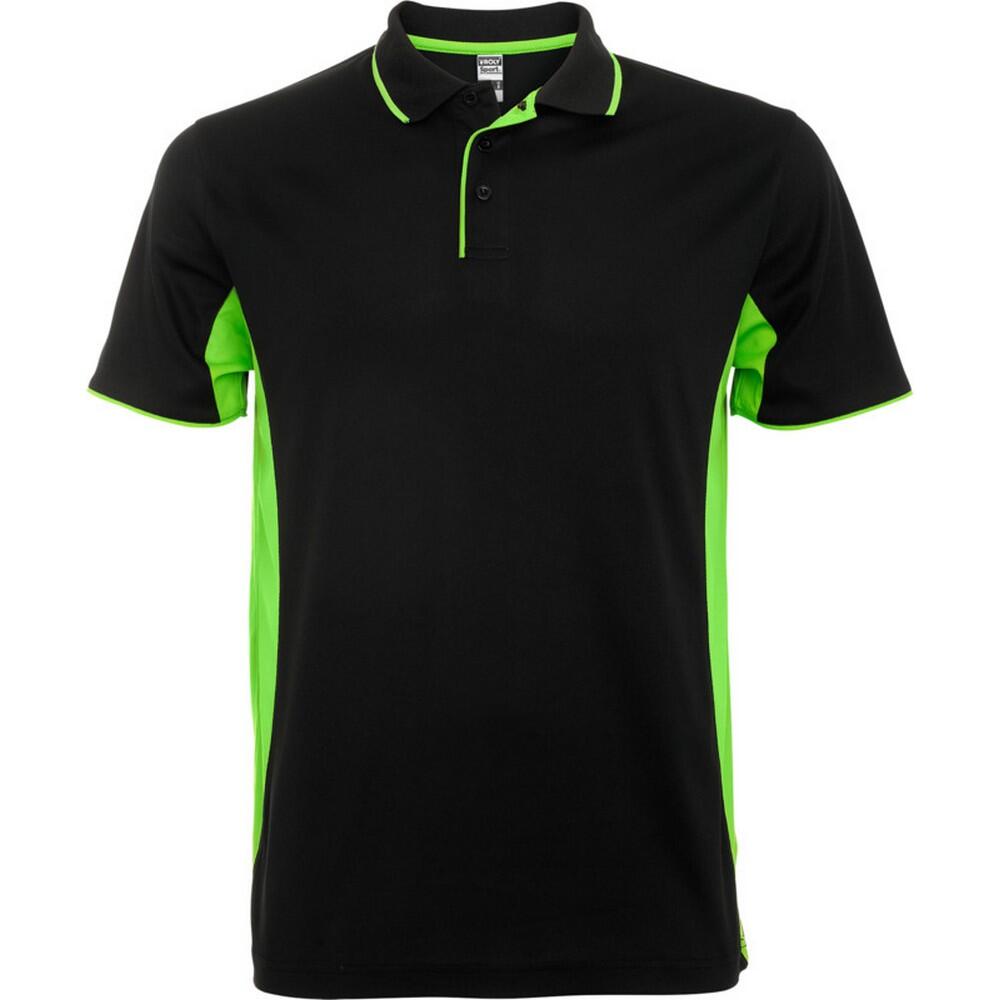 ROLY Camisa pólo desportiva de manga curta unissexo para adultos Montmelo Preto/cal