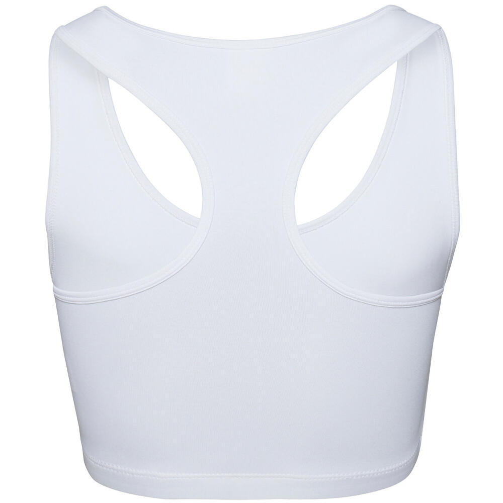 Just Cool Womens/Ladies Sleeveless Girlie Sports Crop Top (Arctic White) 2/3