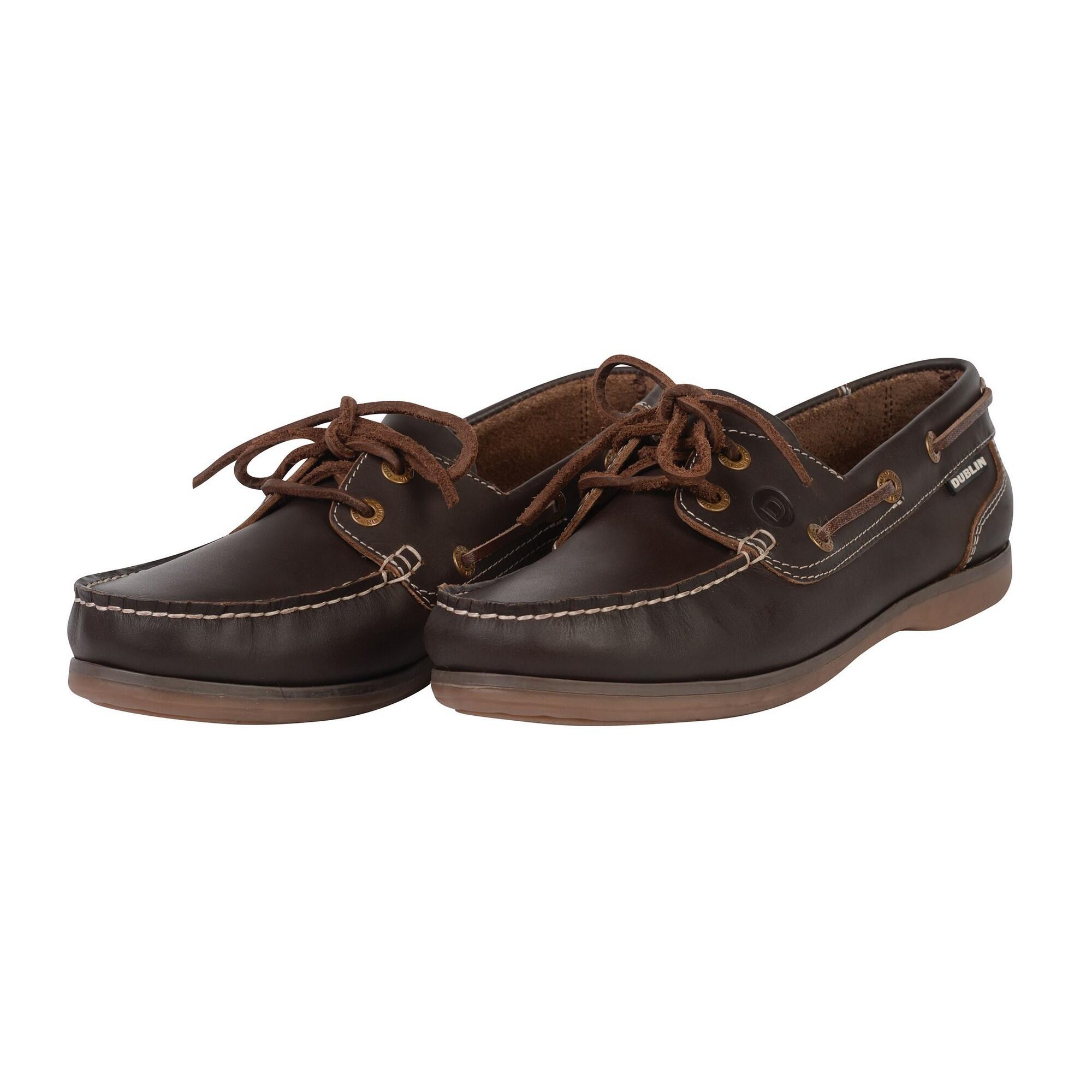 DUBLIN Womens/Ladies Wychwood Arena Leather Boat Shoes (Brown)