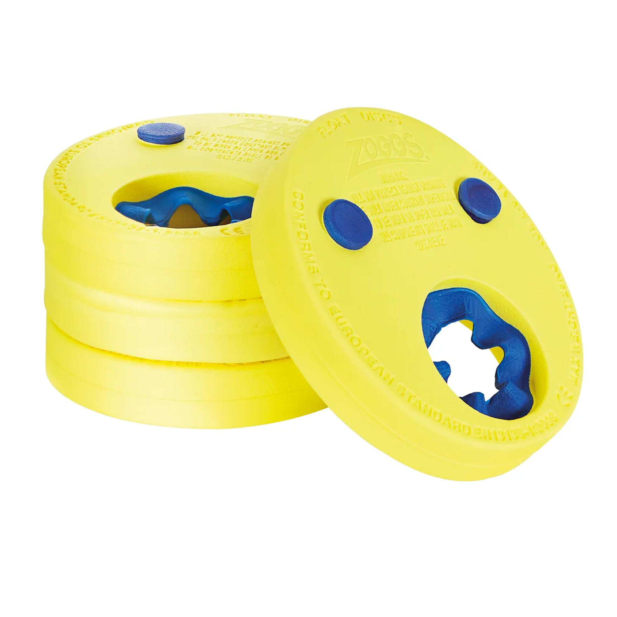 ZOGGS Childrens/Kids Float Discs Set (Pack of 4) (Yellow/Blue)