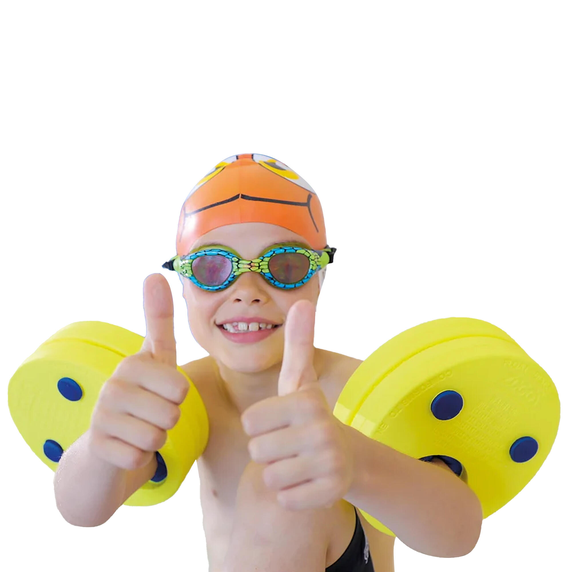 Childrens/Kids Float Discs Set (Pack of 4) (Yellow/Blue) 2/2