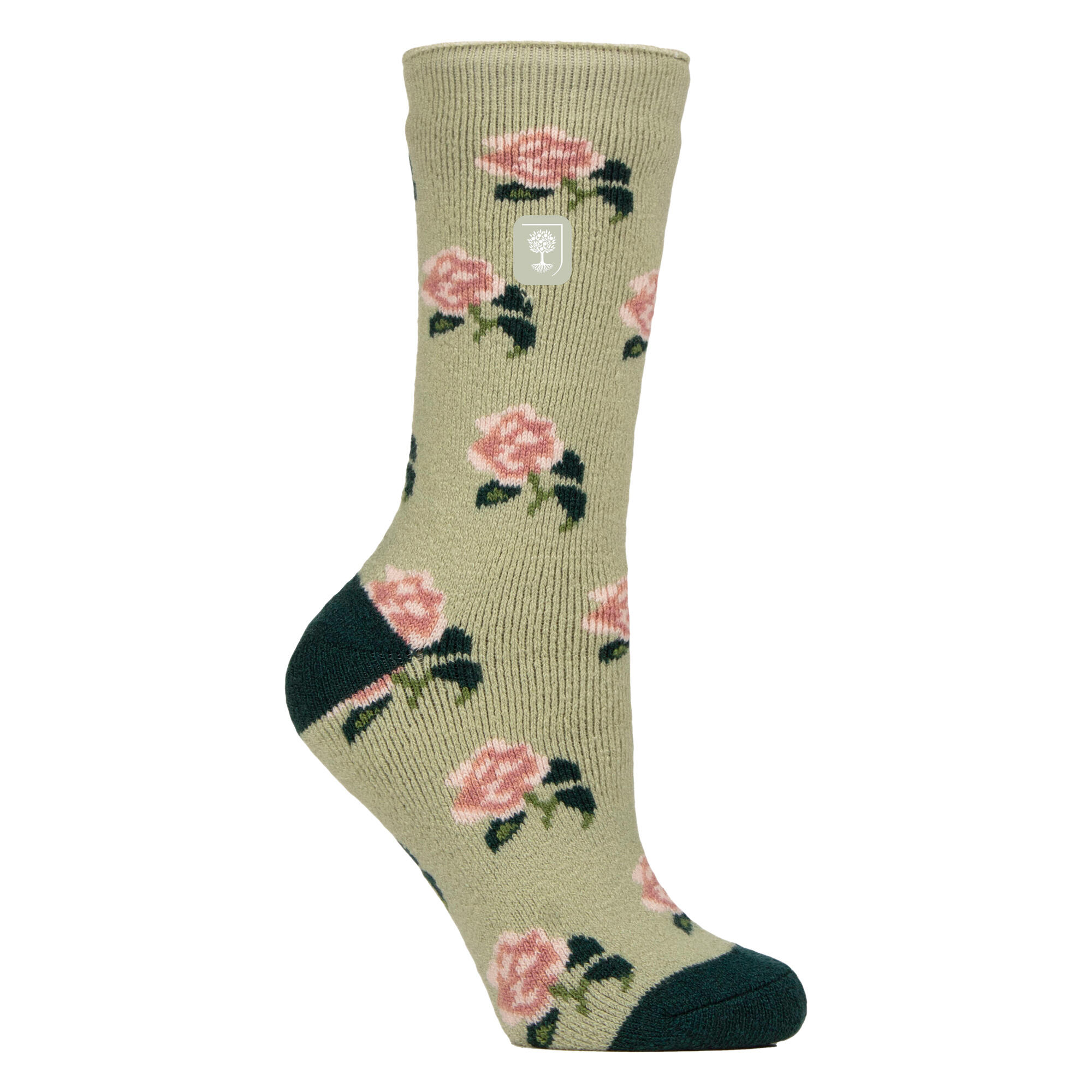 HEAT HOLDERS Womens Thermal Socks | Thin Floral Patterned Fleece Socks