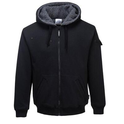 Heren pewter full zip hoodie (zwart)
