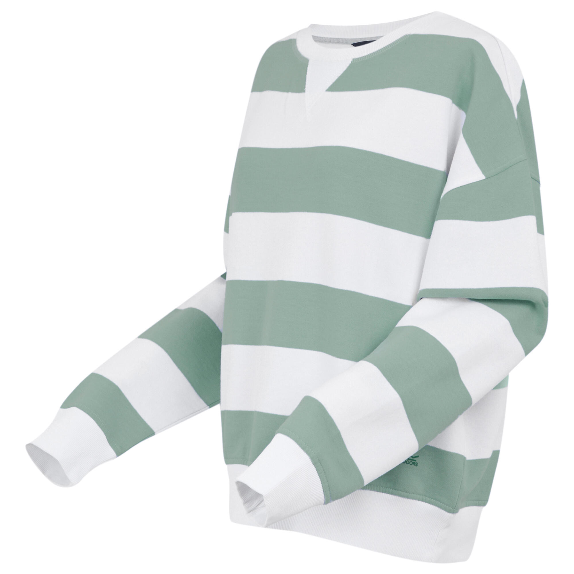 Dames Avika II Stripe Crew Neck Trui (Gletsjer/Wit) 3/4